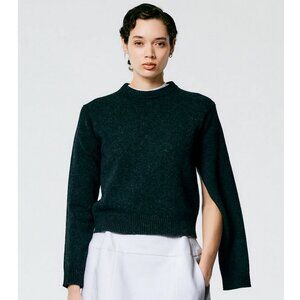 Tibi Soft Lambswool Shrunken Crewneck Pullover